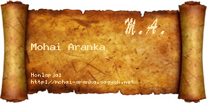 Mohai Aranka névjegykártya
