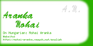 aranka mohai business card